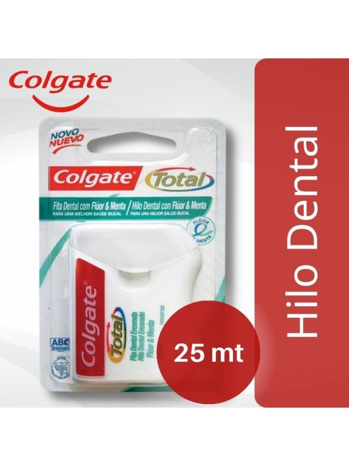 Comprar Hilo Dental Colgate Total Fluor Menta 25 mt Mayorista al Mejor Precio!