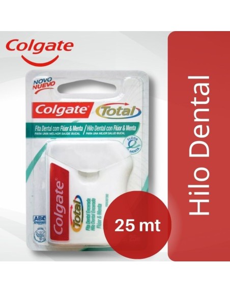 Comprar Hilo Dental Colgate Total Fluor Menta 25 mt Mayorista al Mejor Precio!