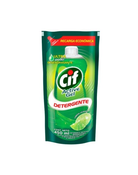 Comprar CIF Lavavajillas Active Gel Limon Verde 450 Doypack Mayorista al Mejor Precio!