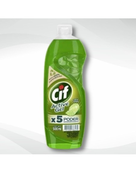 Comprar CIF Lavavajillas Active Gel Limon Verde 500 ml Mayorista al Mejor Precio!