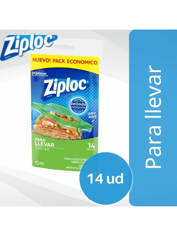 Comprar Ziploc Bolsa Chica Alimentos Sandwich x 14 ud Con cierre Mayorista al Mejor Precio!