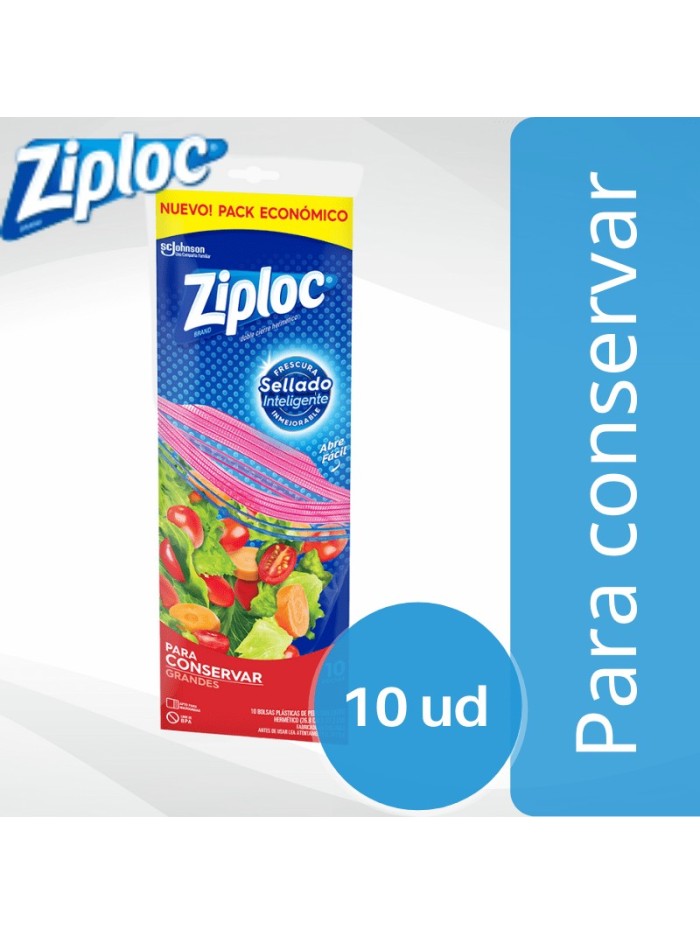 Comprar Ziploc Bolsa Grande Para Conservar x 10 ud Con cierre Mayorista al Mejor Precio!