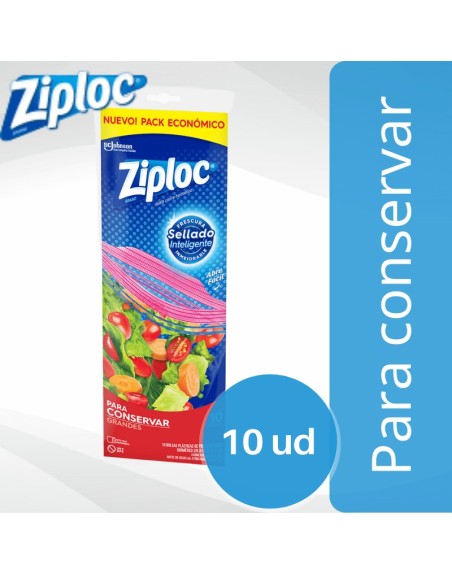 Comprar Ziploc Bolsa Grande Para Conservar x 10 ud Con cierre Mayorista al Mejor Precio!