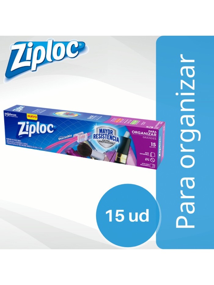 Comprar Ziploc Bolsa Grande Para Organizar x 15 ud Con cierre Mayorista al Mejor Precio!