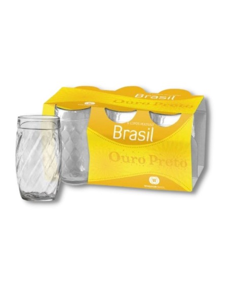 Comprar Encanta Vasos Ouro Preto 320 cc Pack 6 uds precio unitario 36 Mayorista al Mejor Precio!