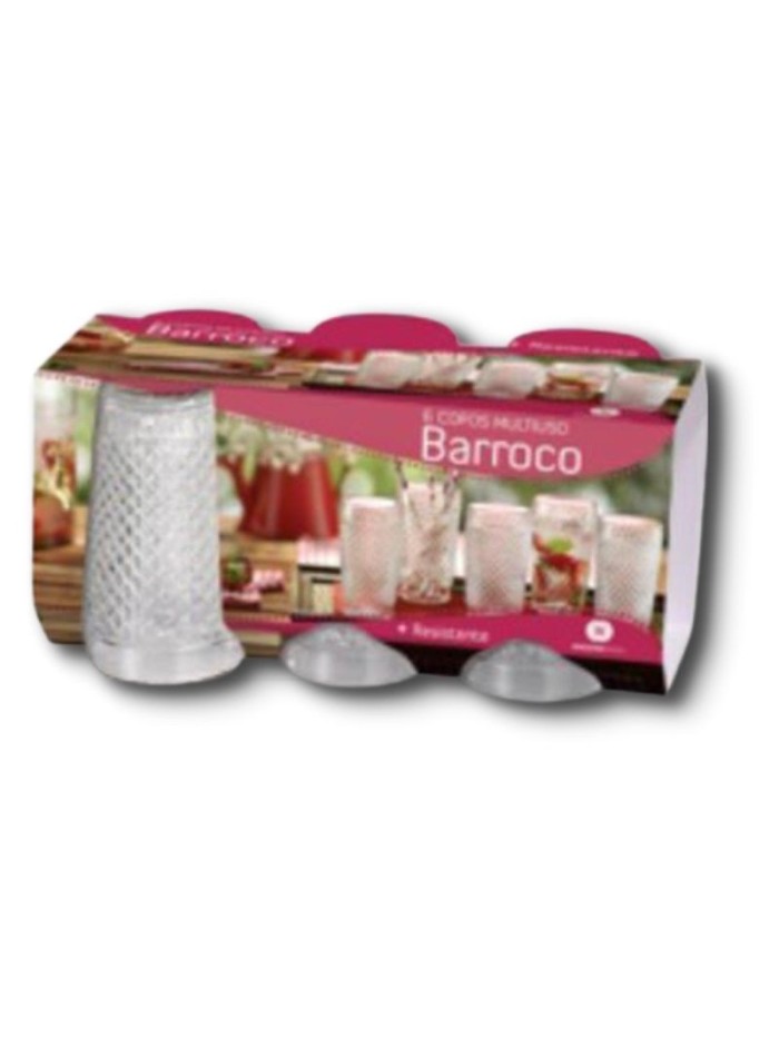 Comprar Encanta Vasos Barroco Pack 6 uds precio unitario WH.2407 Mayorista al Mejor Precio!