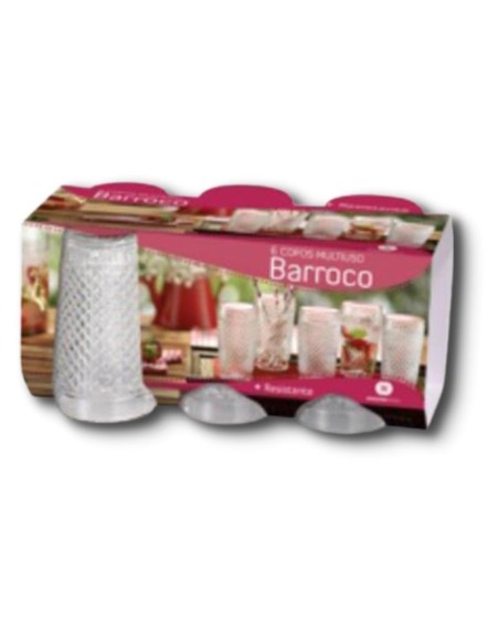 Comprar Encanta Vasos Barroco Pack 6 uds precio unitario WH.2407 Mayorista al Mejor Precio!