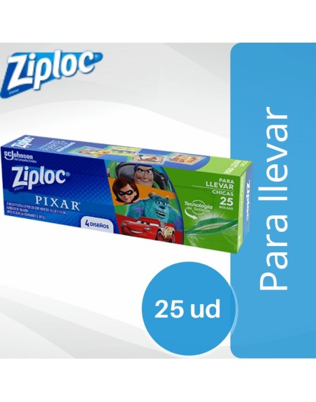 Comprar Ziploc Bolsa Chica Alimentos Disnay Pixar x 25 ud Mayorista al Mejor Precio!