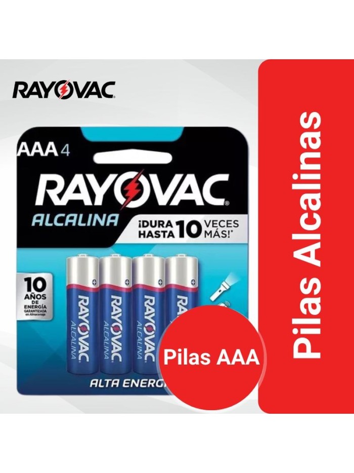 Comprar Pilas Alcalinas Rayovac AAA X4 uds Precio Unitario Mayorista al Mejor Precio!