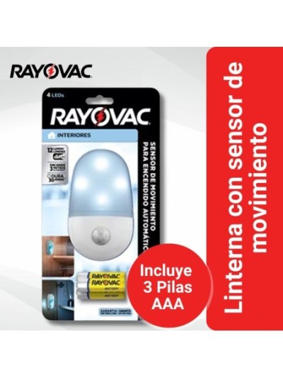 Comprar Linterna Rayovac Sensor Movimiento 3 AA 4 mt Mayorista al Mejor Precio!