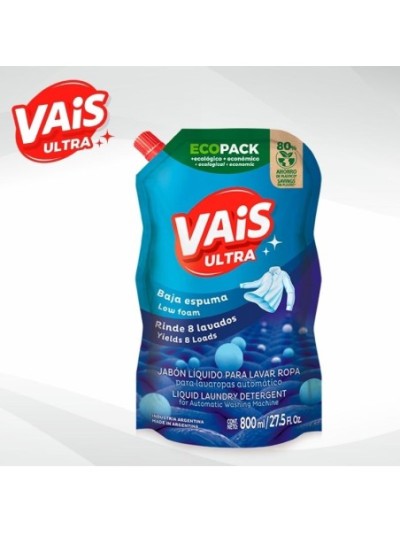 Vais Jabon Liquido Ropa Baja Espuma Doypack 800 ml