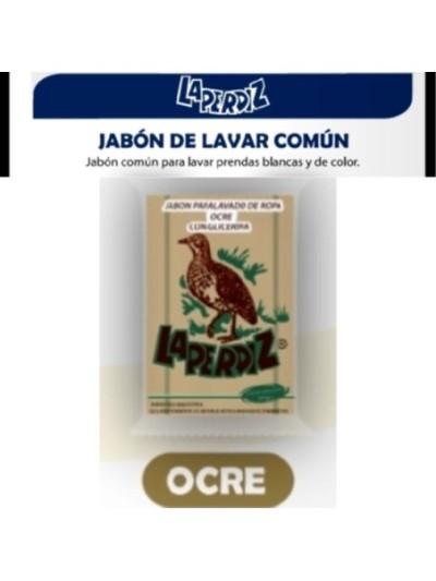 La Perdiz Jabon para Lavado de Ropa Ocre con Glicerina 200 gr